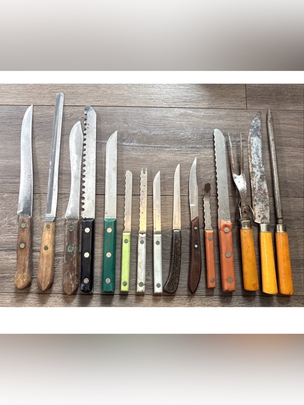 Vintage Kitchen Knives Lot of 15 Various 50s 60s Gadgets USA Rusted Estate Find